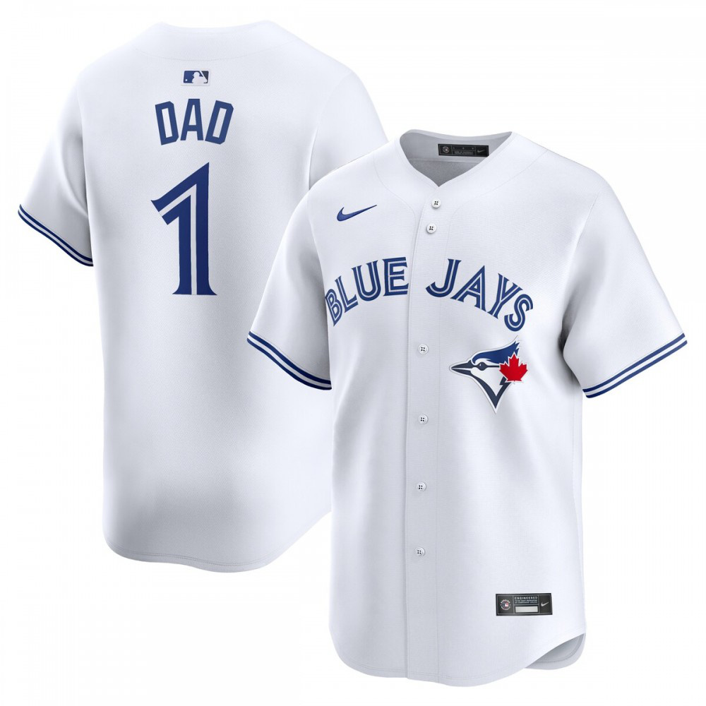 Toronto Blue Jays #1 Dad Home Limited Jersey - White-Pro Kit Vault | Brand New 26/27 Sports Jerseys